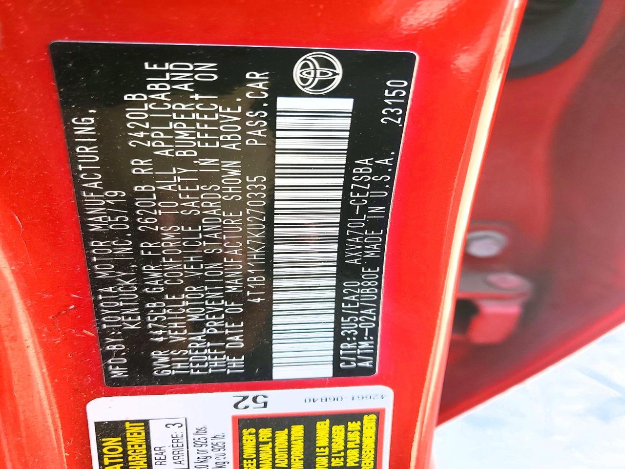 2019 Toyota Camry Se - zdjęcie 12