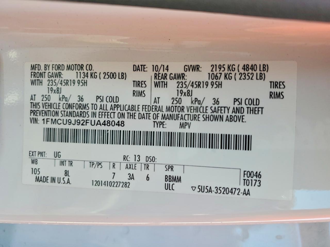 2015 Ford Escape Titanium - zdjęcie 14