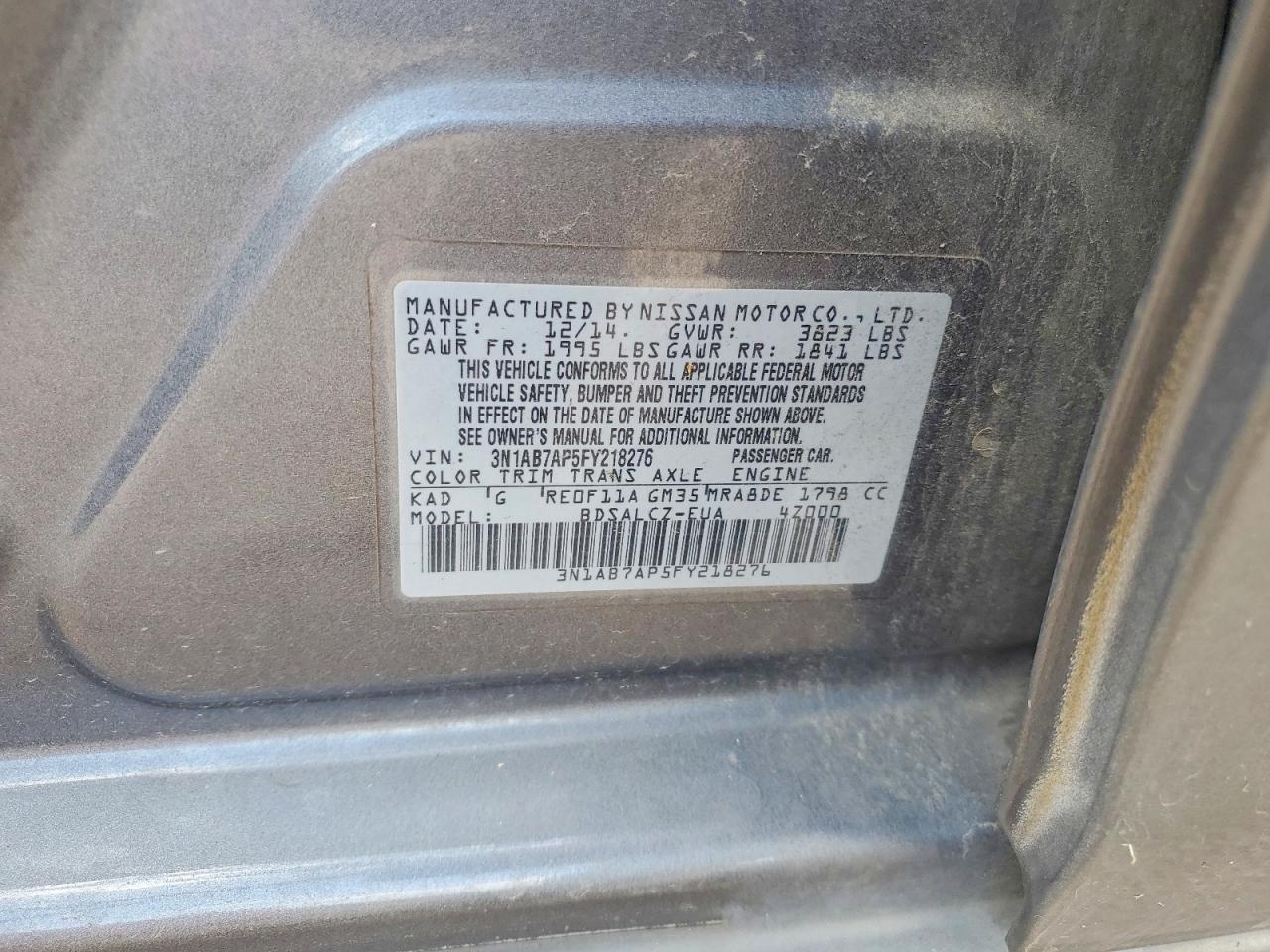 2015 Nissan Sentra S - zdjęcie 12