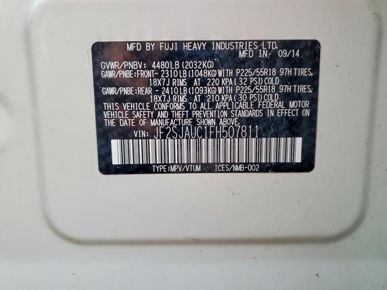 2015 Subaru Forester 2.5I Touring - zdjęcie 13