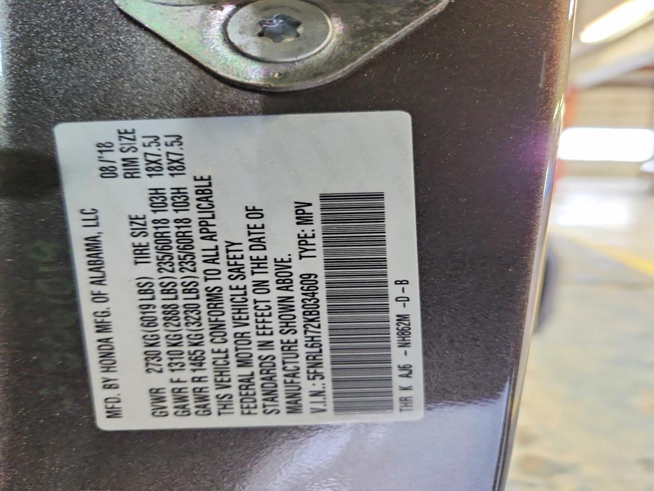 2019 Honda Odyssey Exl - zdjęcie 14