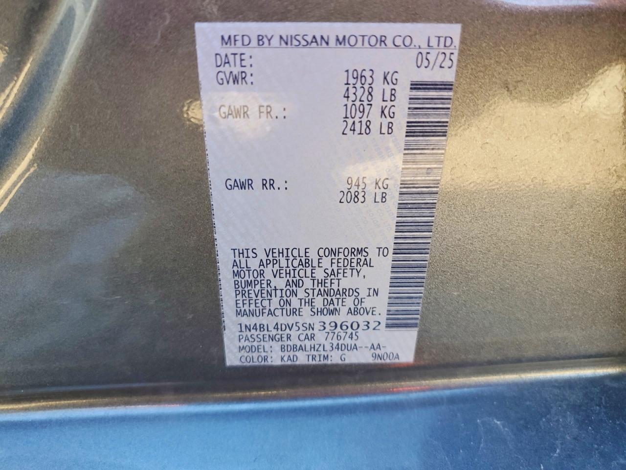 2025 Nissan Altima 2.5 Sv - zdjęcie 12