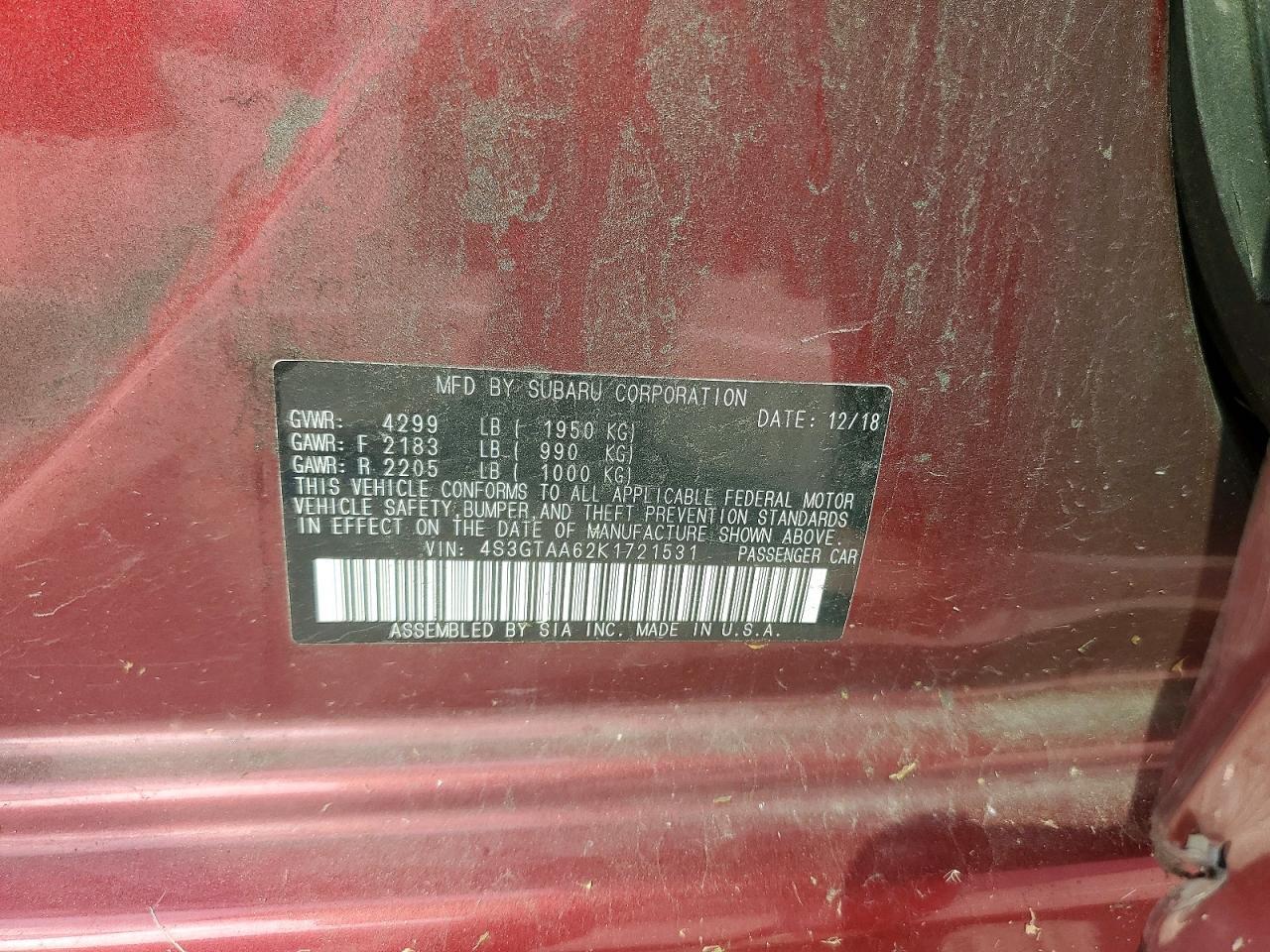 2019 Subaru Impreza - zdjęcie 12