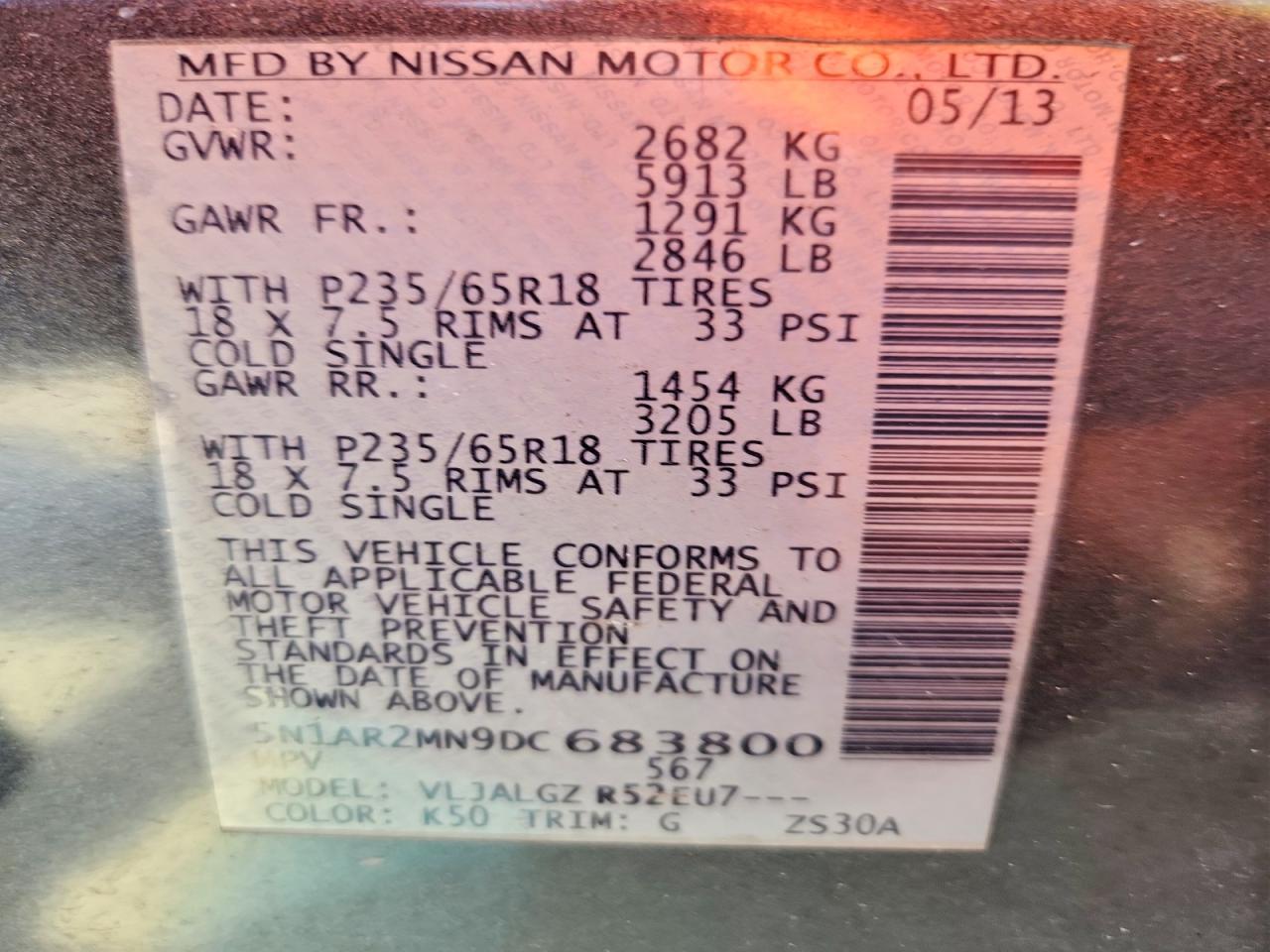 2013 Nissan Pathfinder S - zdjęcie 14