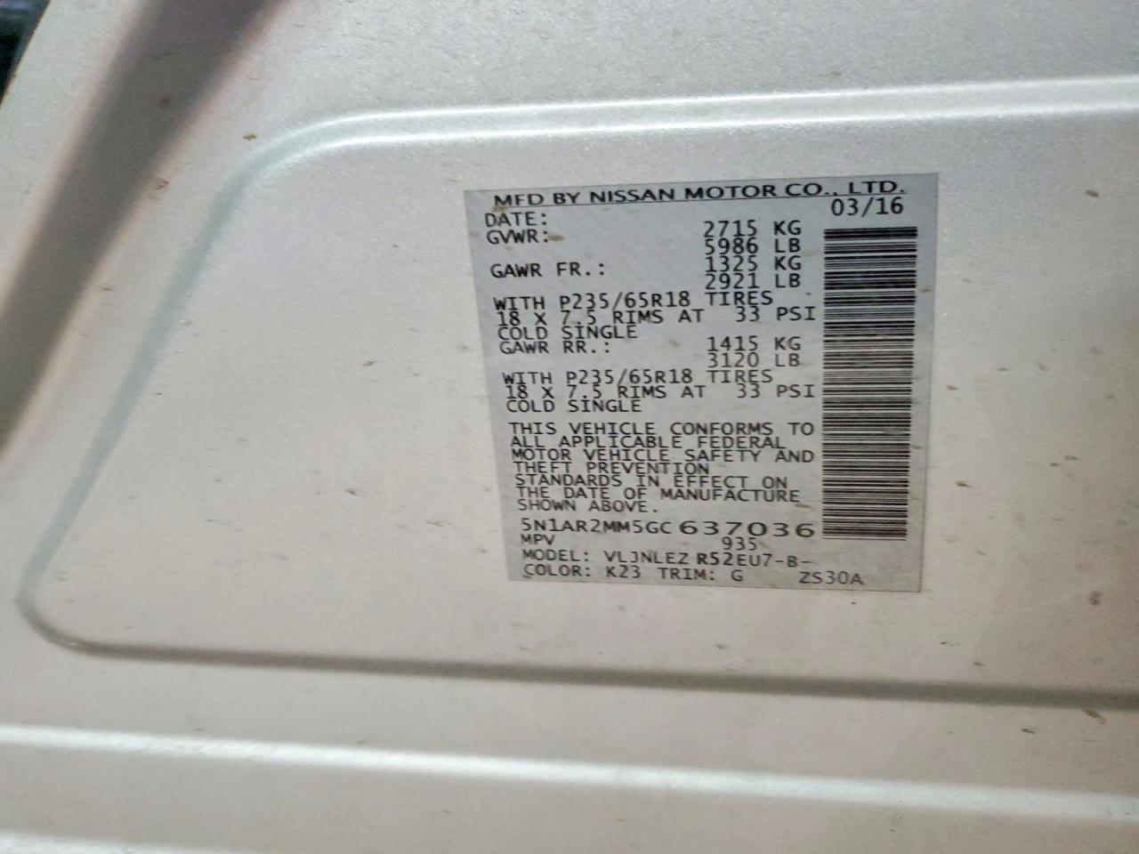 2016 Nissan Pathfinder Sv - zdjęcie 12