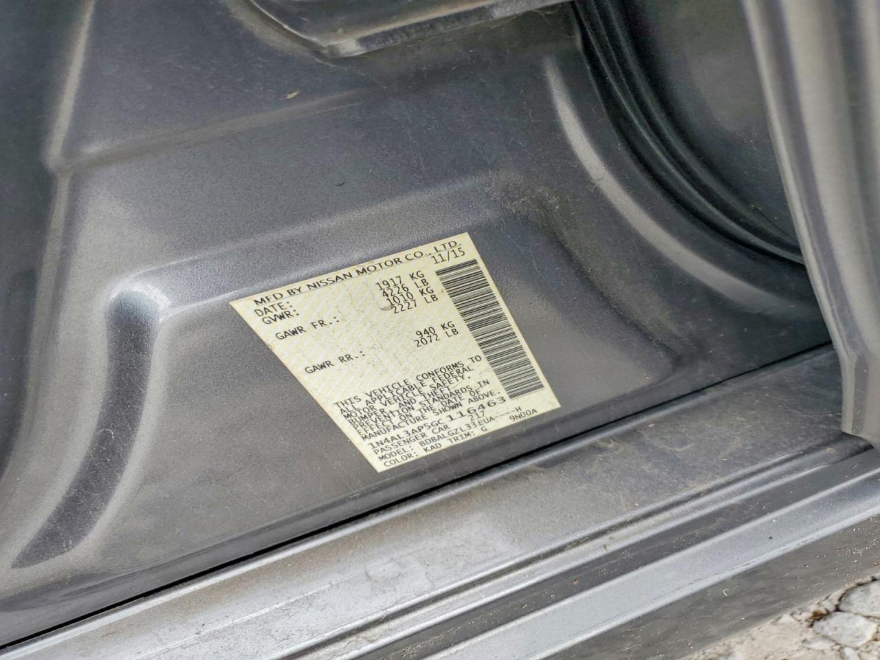 2016 Nissan Altima 2.5 S - zdjęcie 12