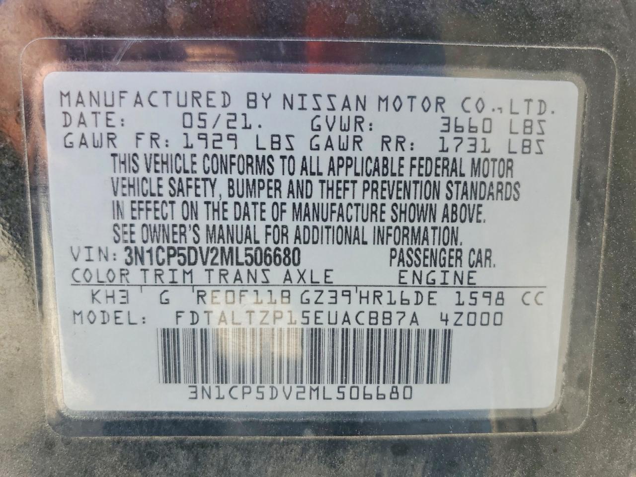 2021 Nissan Kicks Sr - zdjęcie 14