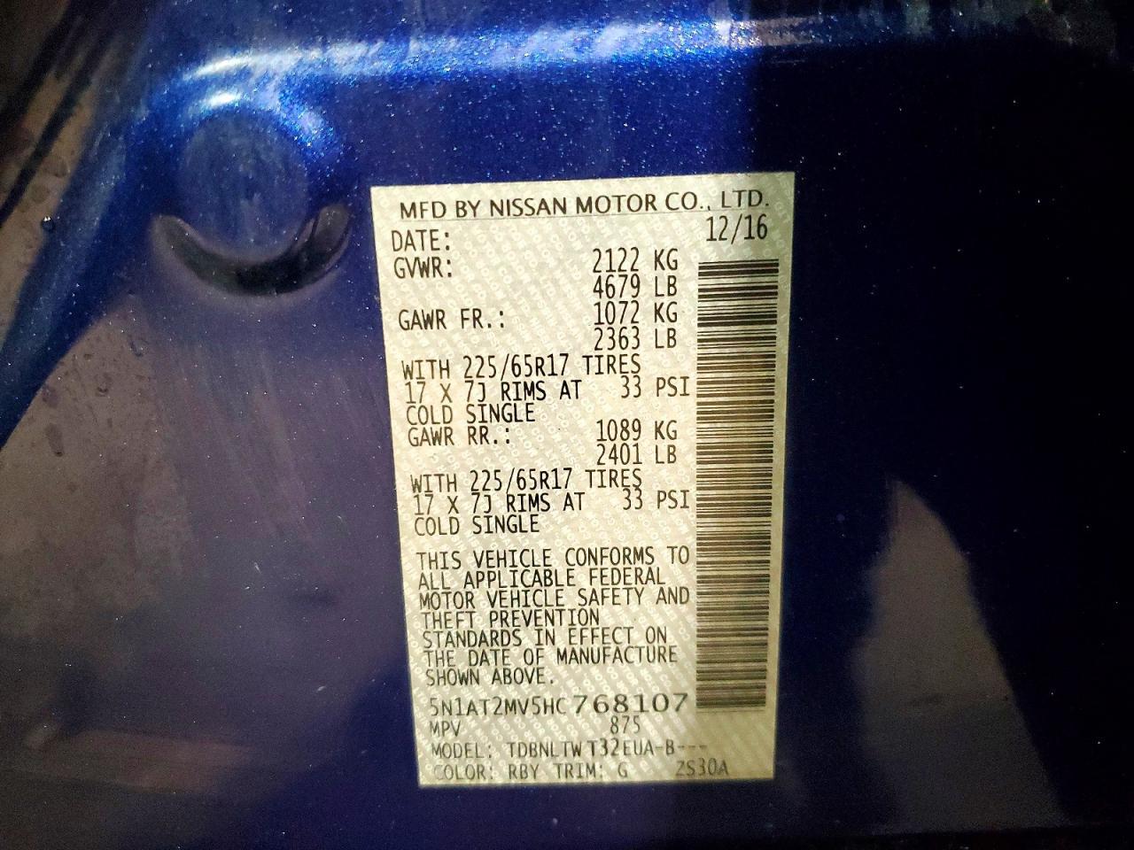 2017 Nissan Rogue Sv - zdjęcie 12