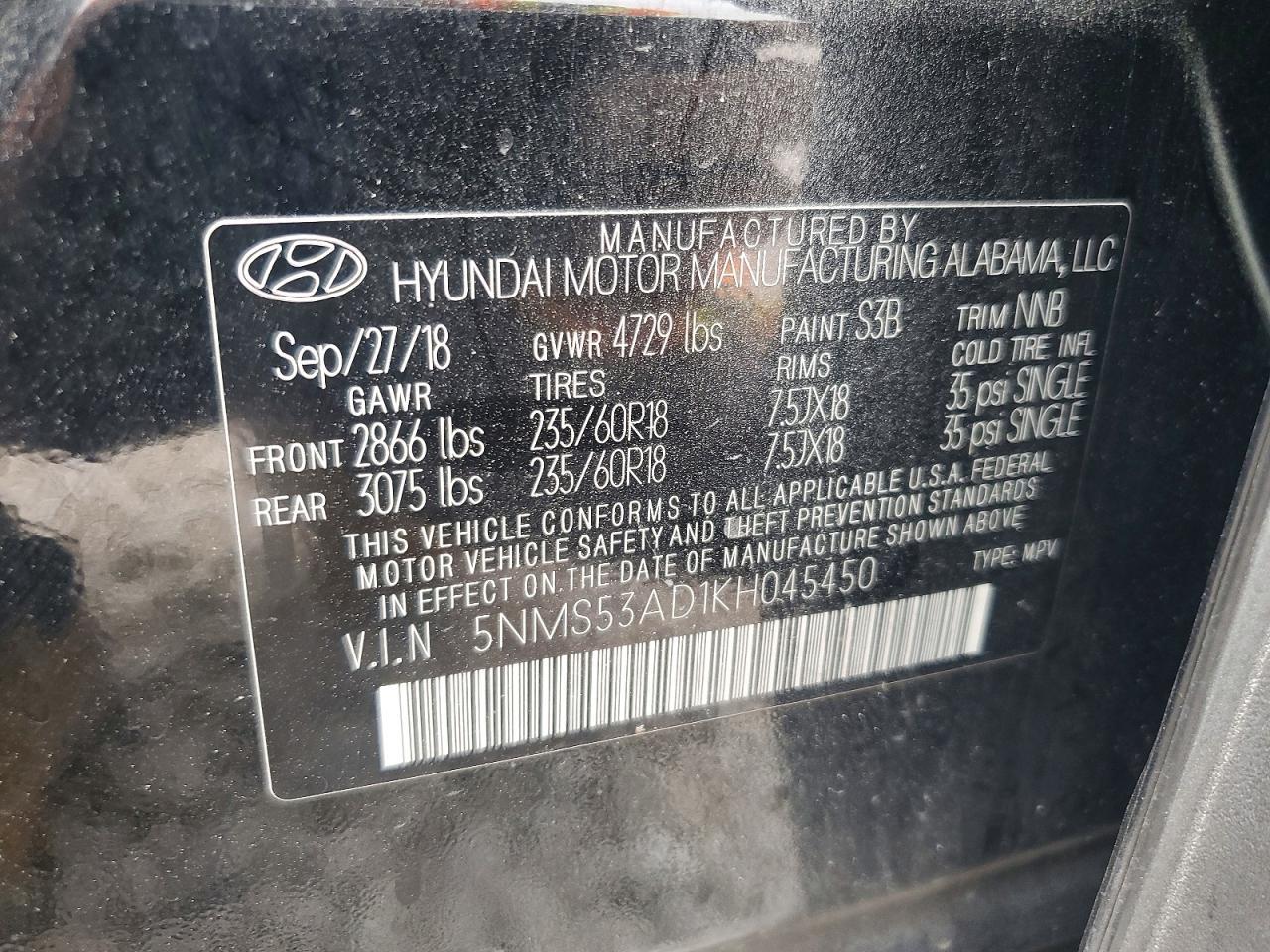 2019 Hyundai Santa Fe Ultimate 2.4L - zdjęcie 13