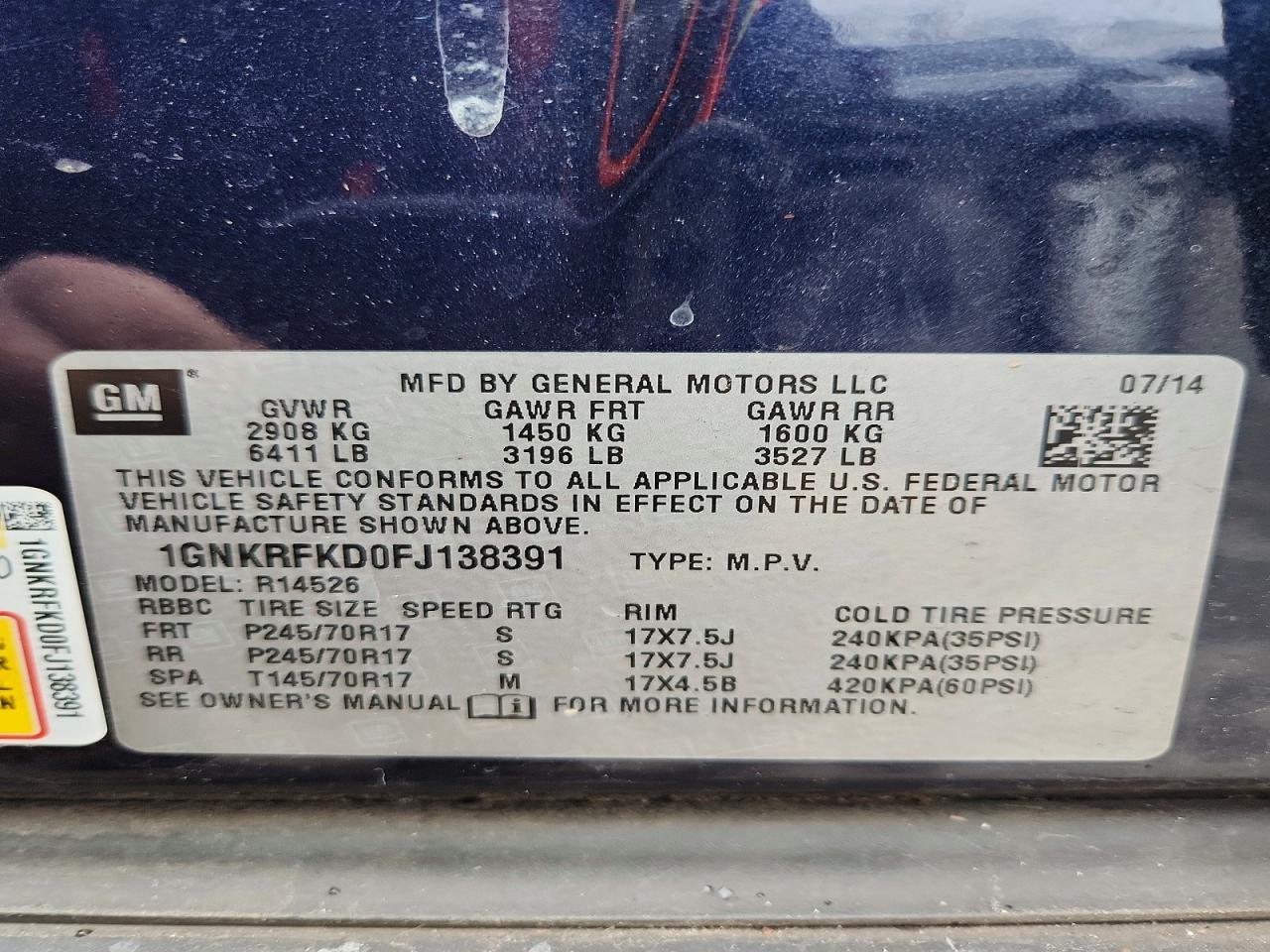 2015 Chevrolet Traverse Ls - zdjęcie 13