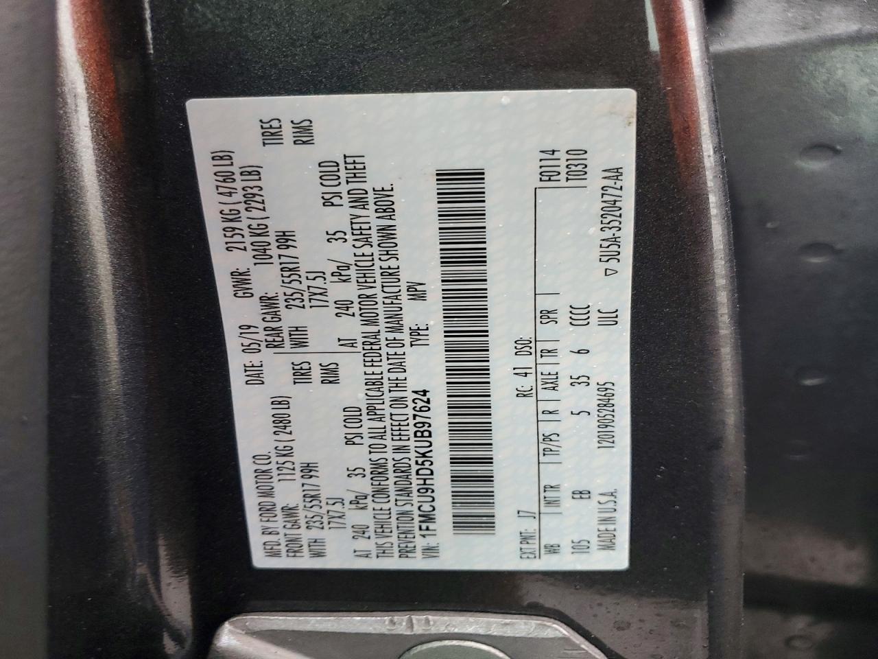 2019 Ford Escape Sel - zdjęcie 12