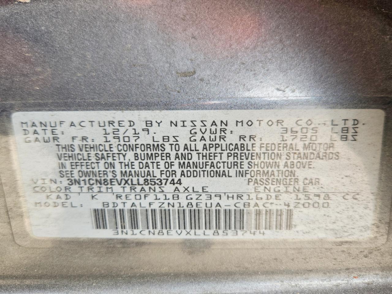 2020 Nissan Versa Sv - zdjęcie 13