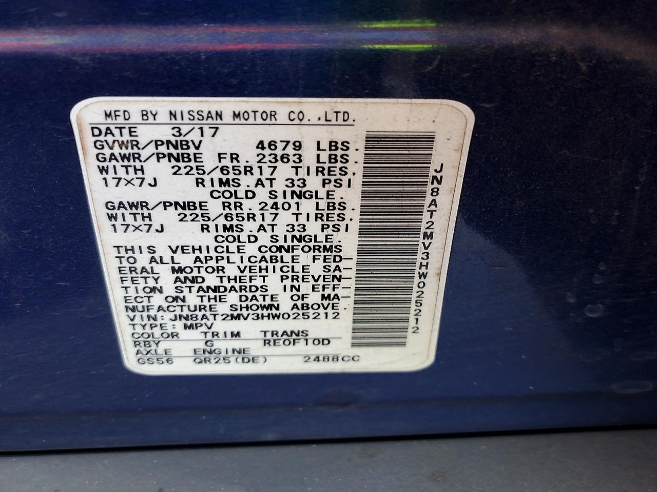 2017 Nissan Rogue Sv - zdjęcie 13