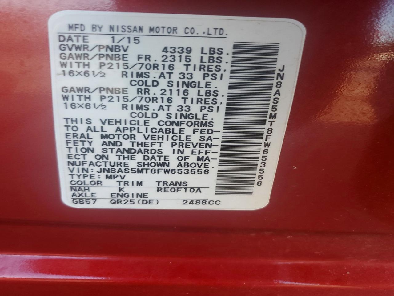 2015 Nissan Rogue Select S - zdjęcie 13