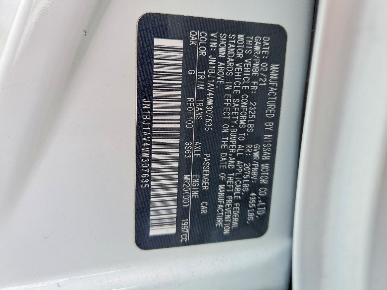 2021 Nissan Rogue Sport S - zdjęcie 13