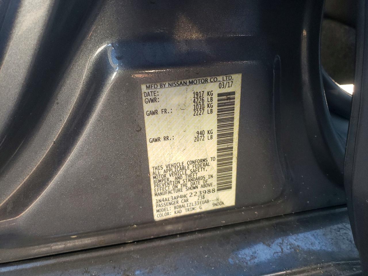 2017 Nissan Altima 2.5 Sv - zdjęcie 12