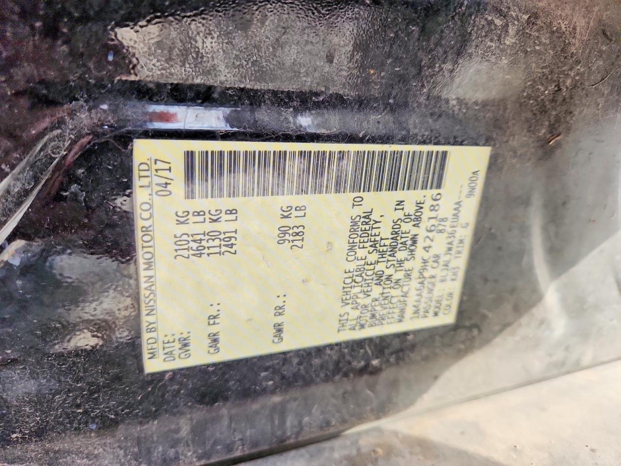 2017 Nissan Maxima 3.5 Sv - zdjęcie 12