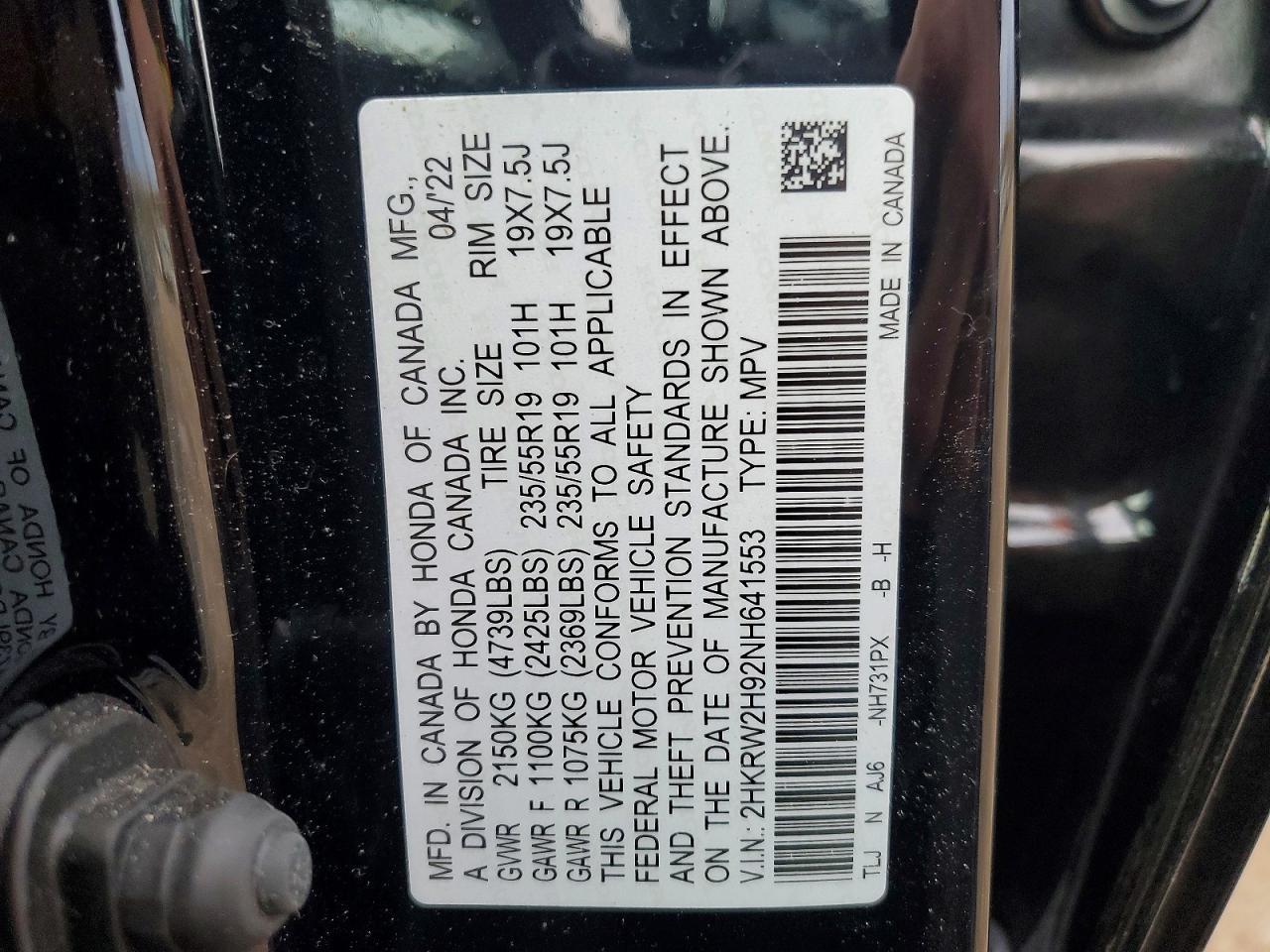 2022 Honda Cr-V Touring - zdjęcie 13