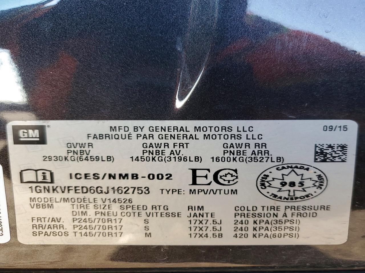 2016 Chevrolet Traverse Ls - zdjęcie 13