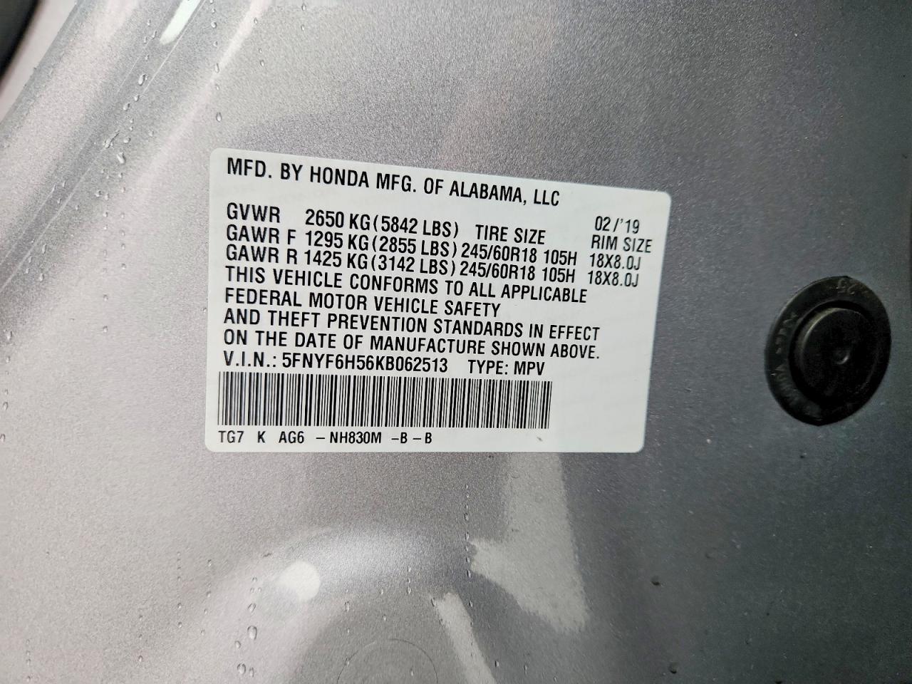 2019 Honda Pilot Exl - zdjęcie 13