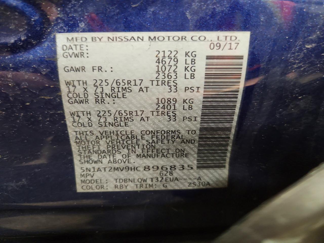 2017 Nissan Rogue Sv - zdjęcie 13