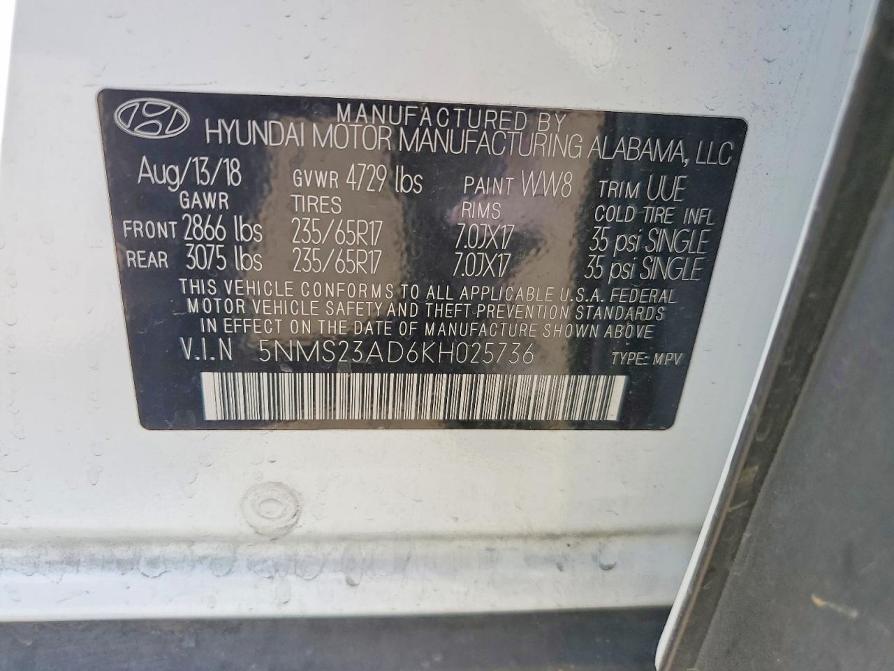 2019 Hyundai Santa Fe Se 2.4L - zdjęcie 14
