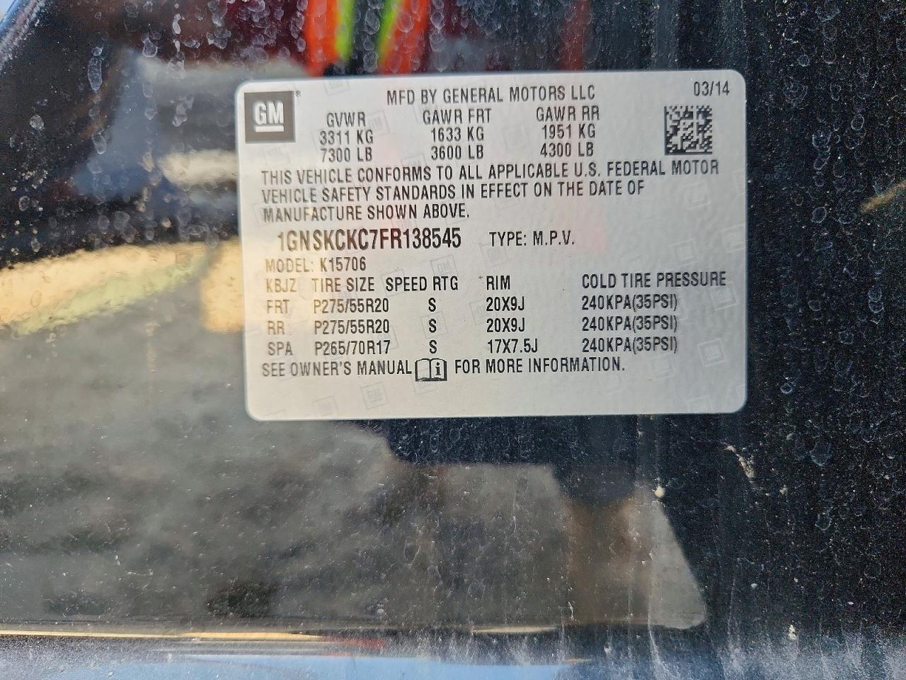 2015 Chevrolet Tahoe K1500 Ltz - zdjęcie 13