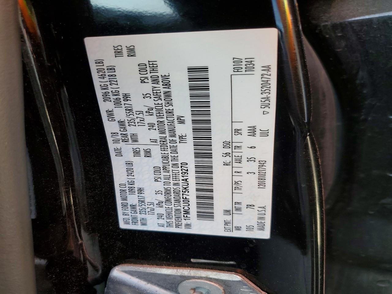 2019 Ford Escape S - zdjęcie 12