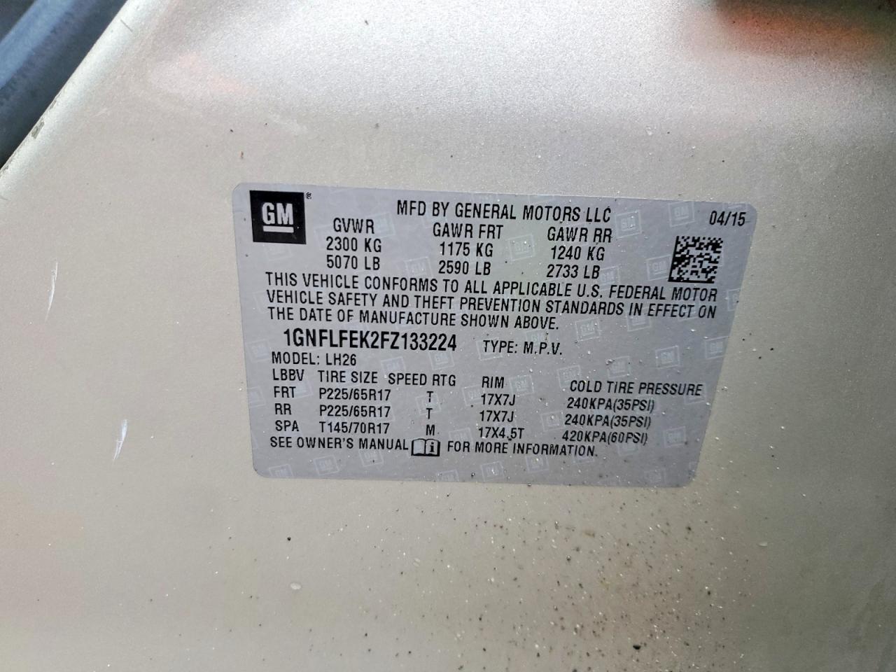 2015 Chevrolet Equinox Lt - zdjęcie 14