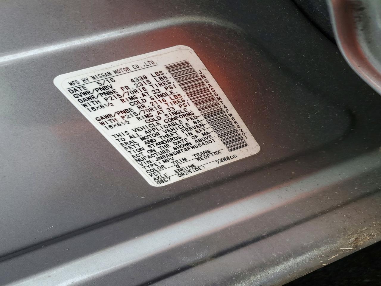 2015 Nissan Rogue Select S - zdjęcie 12