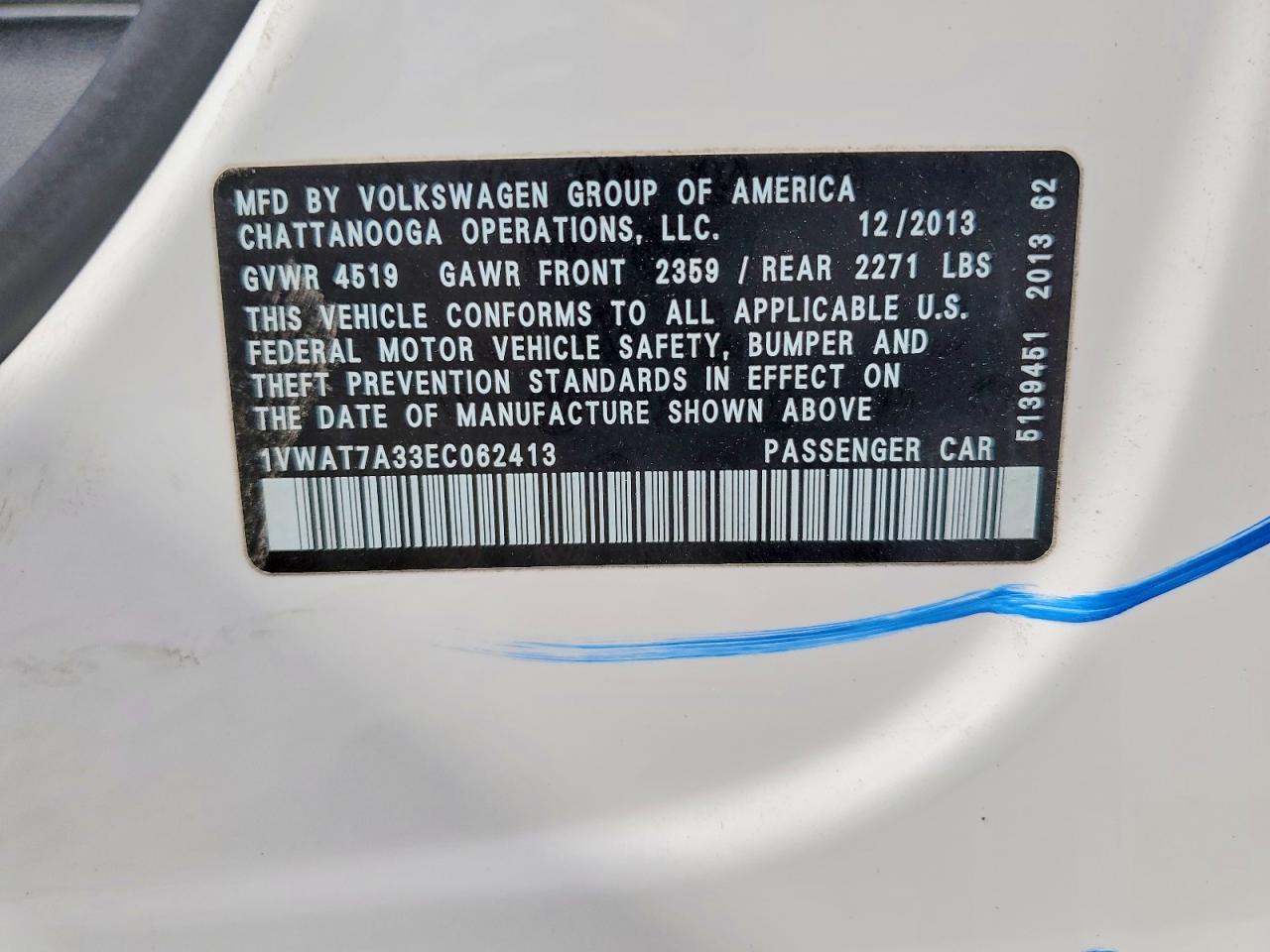 2014 Volkswagen Passat S - zdjęcie 13