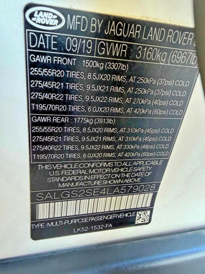 2020 Land Range Rove White - zdjęcie 10