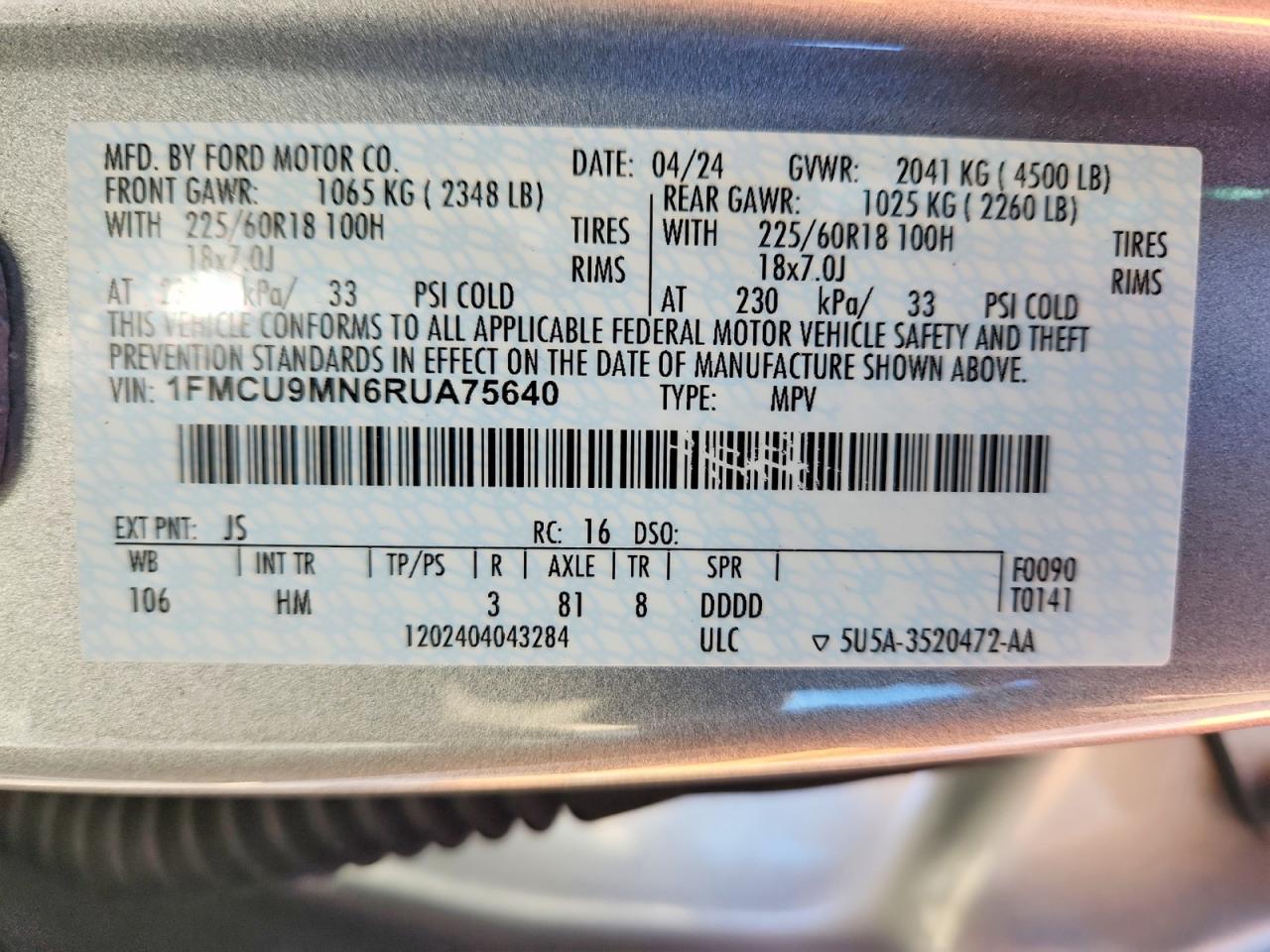 2024 Ford Escape St Line - zdjęcie 14