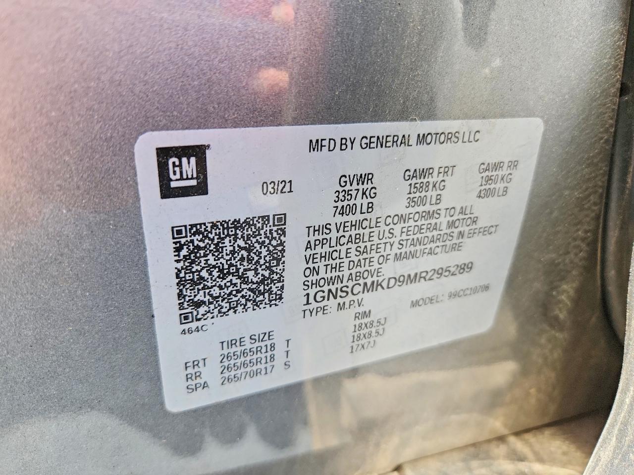 2021 Chevrolet Tahoe C1500 Ls - zdjęcie 13