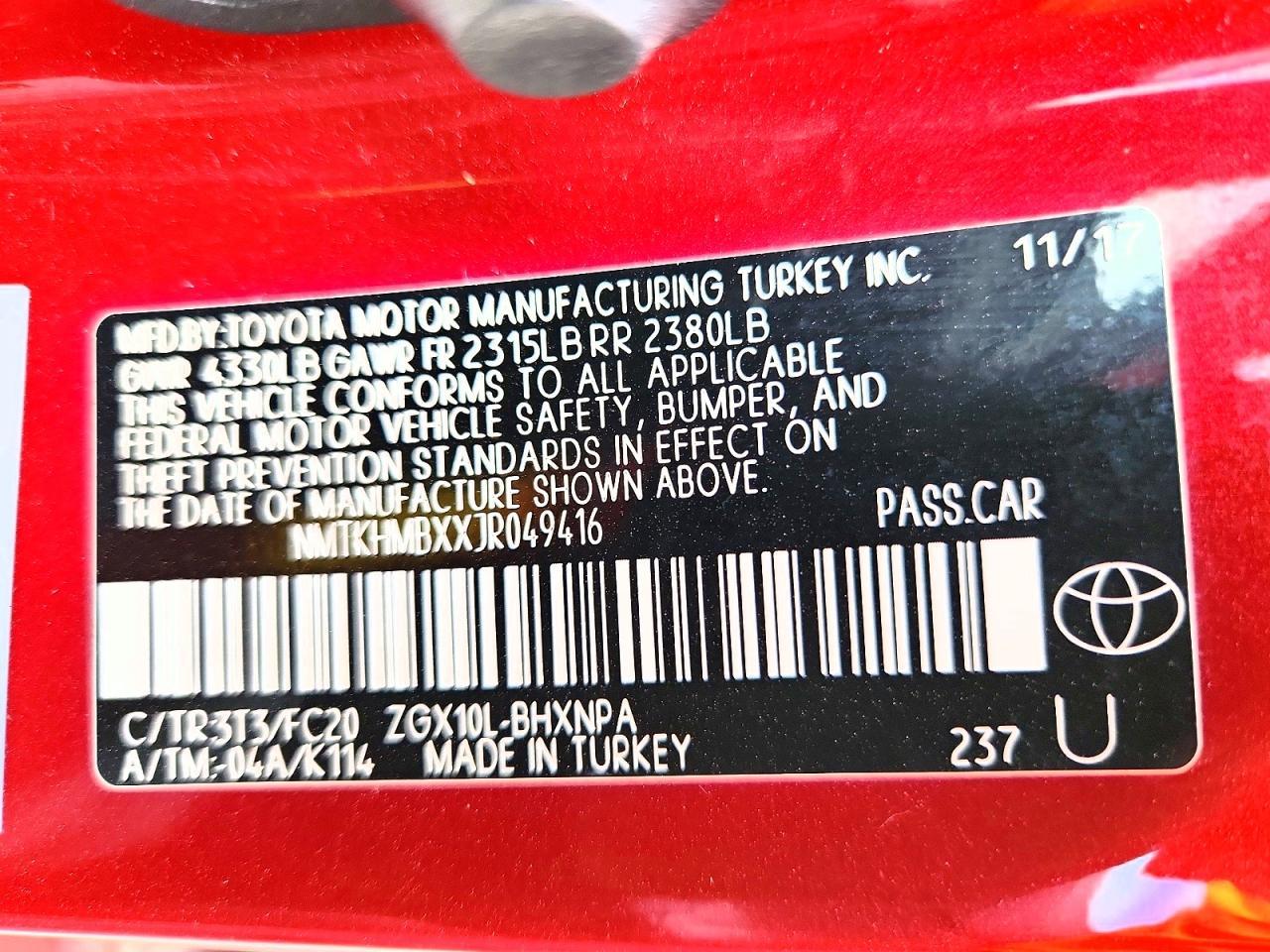 2018 Toyota C-Hr Xle Premium - zdjęcie 13