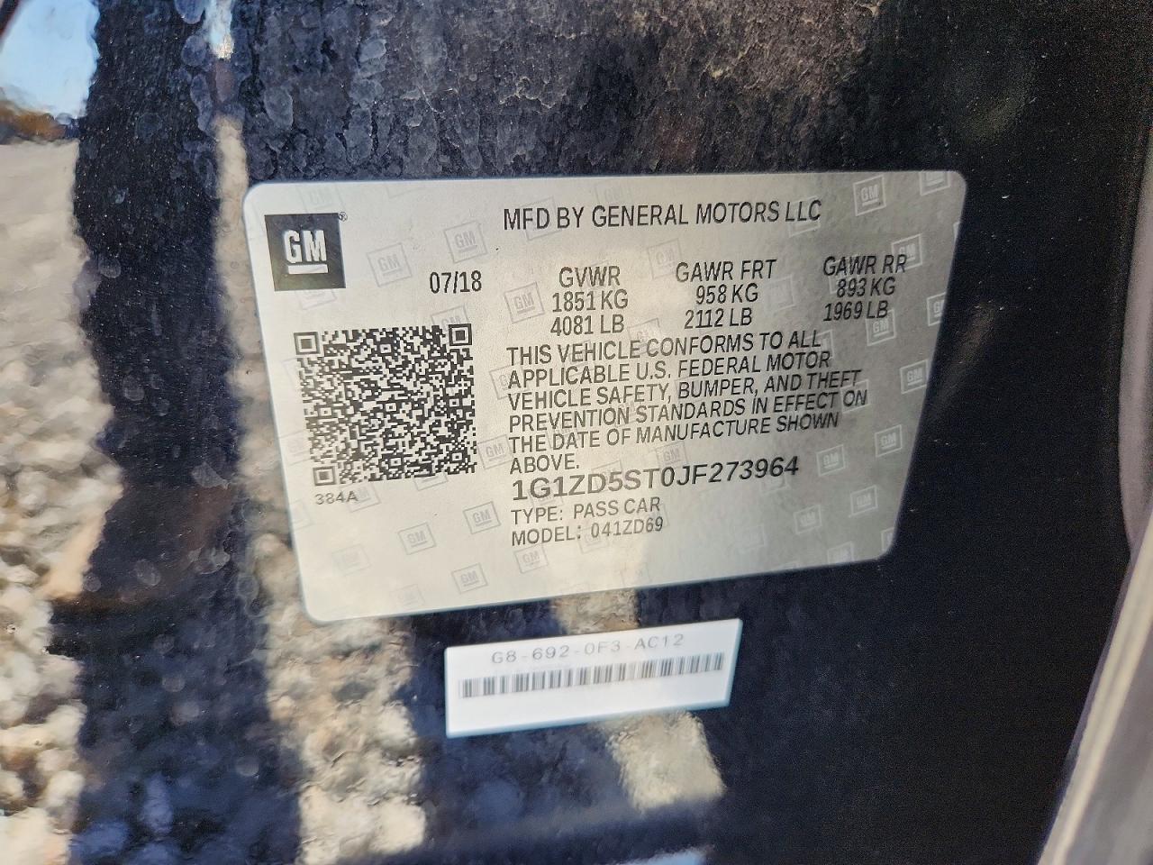 2018 Chevrolet Malibu Lt - zdjęcie 13