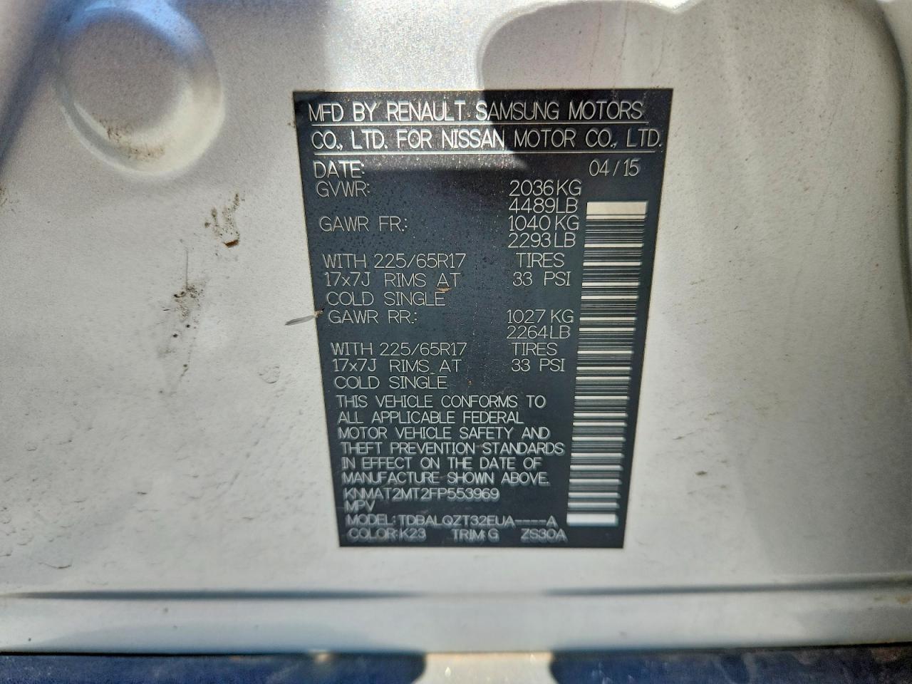 2015 Nissan Rogue Sv - zdjęcie 12