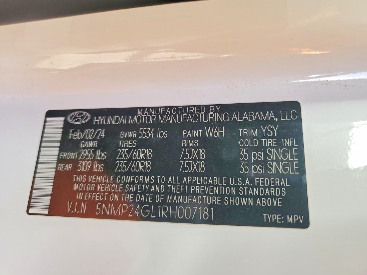 2024 Hyundai Santa Fe Sel - zdjęcie 13