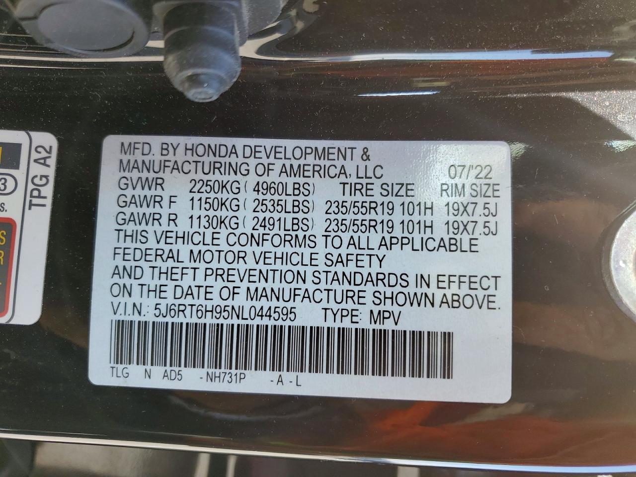 2022 Honda Cr-V Touring - zdjęcie 13