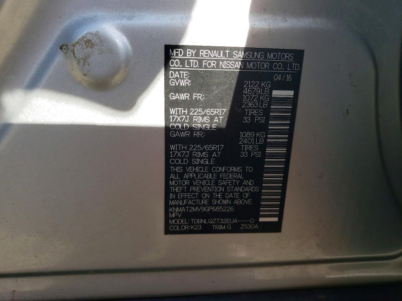 2016 Nissan Rogue Sv - zdjęcie 13