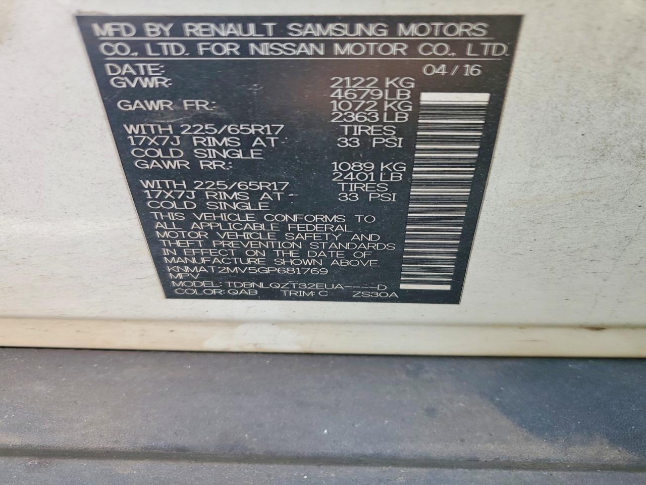 2016 Nissan Rogue Sv - zdjęcie 13