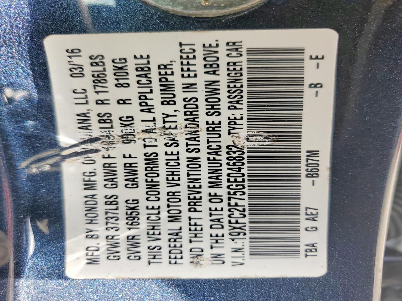 2016 Honda Civic Ex - zdjęcie 13