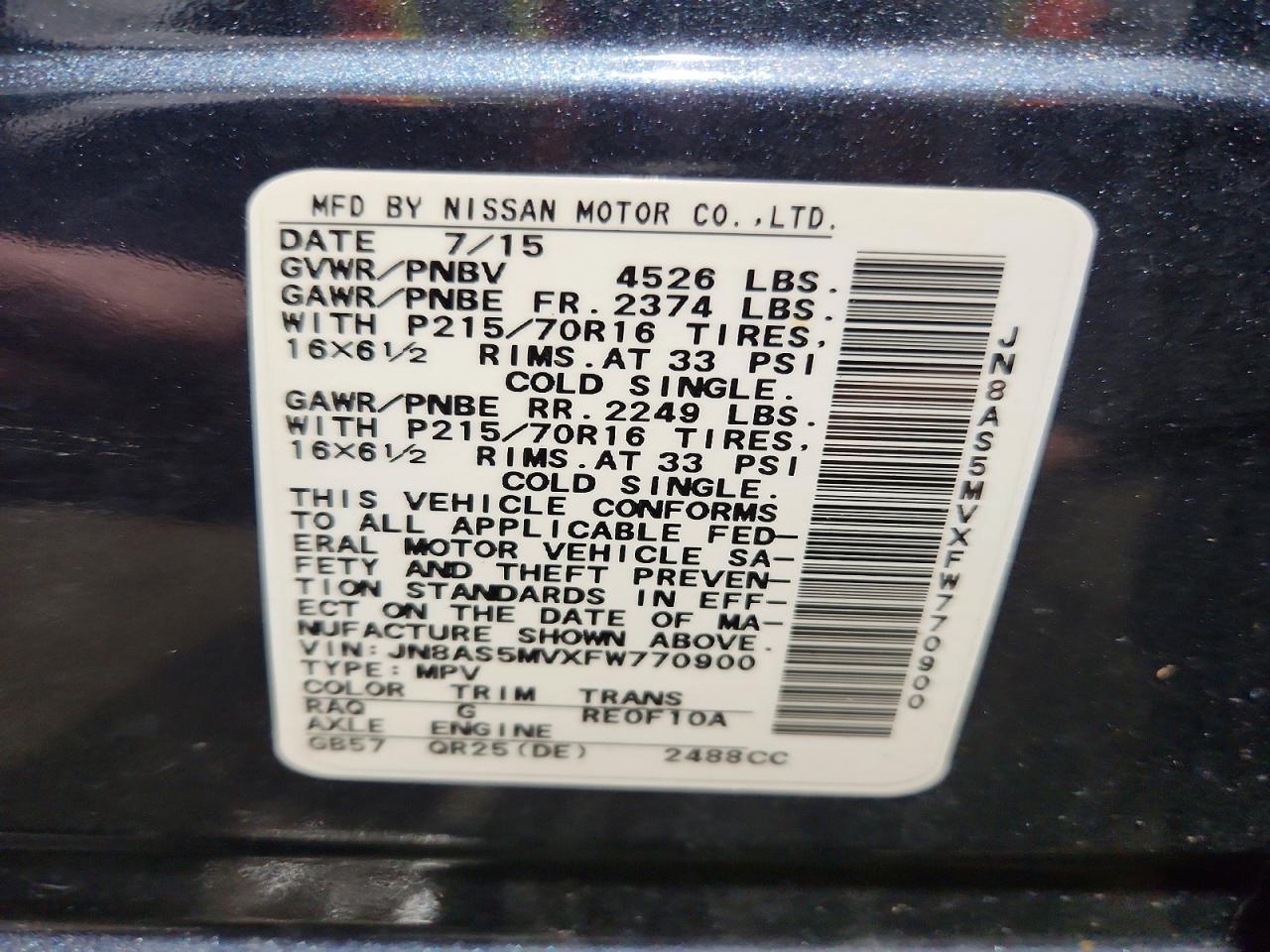 2015 Nissan Rogue Select S - zdjęcie 13