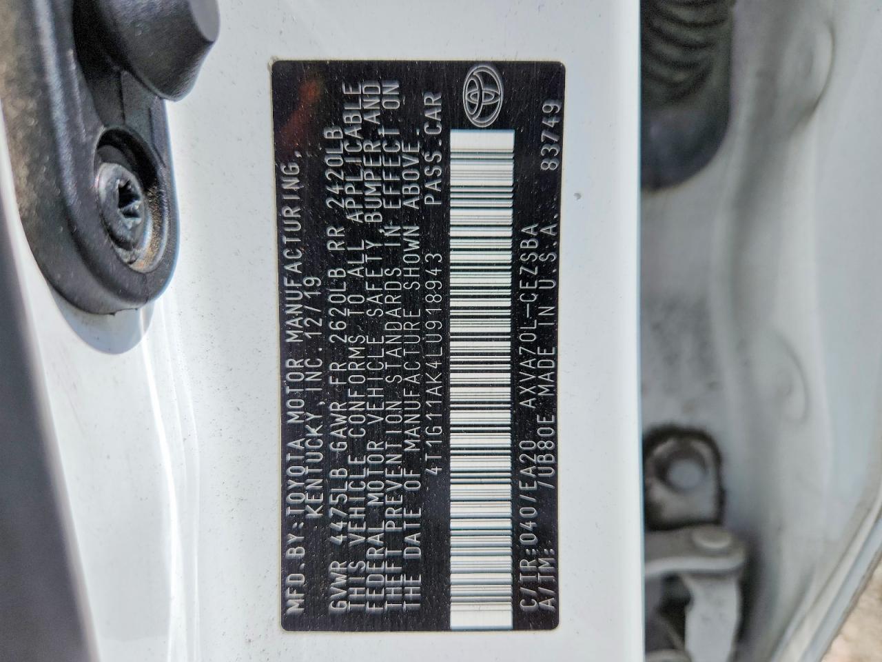 2020 Toyota Camry Se - zdjęcie 12