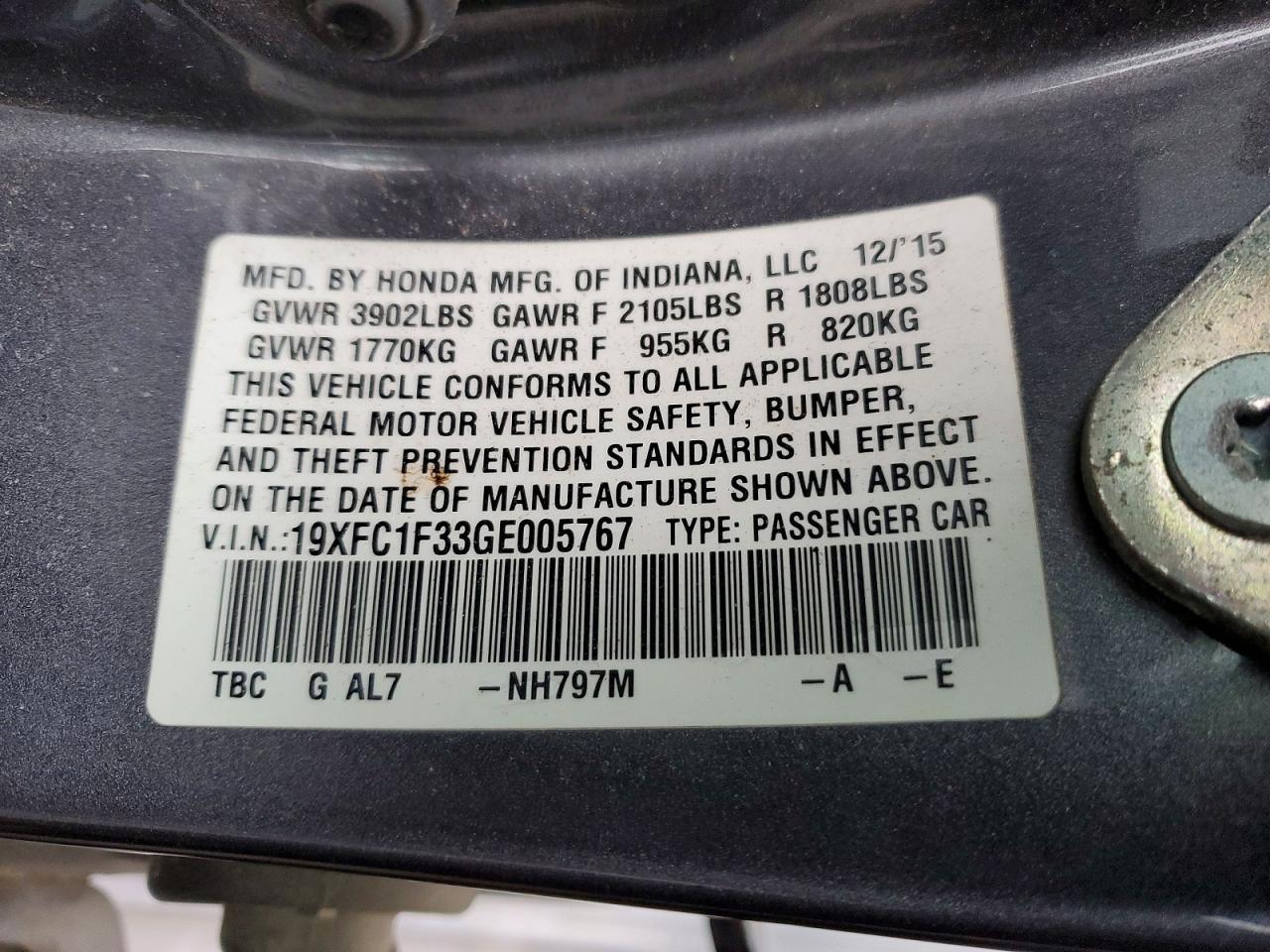 2016 Honda Civic Ex - zdjęcie 12