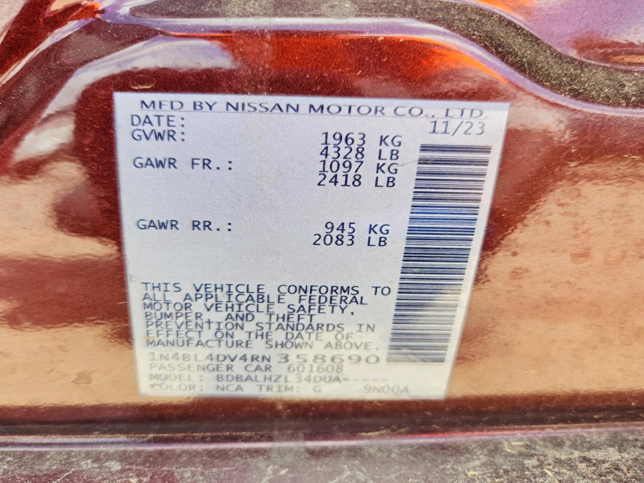 2024 Nissan Altima 2.5 Sv - zdjęcie 13