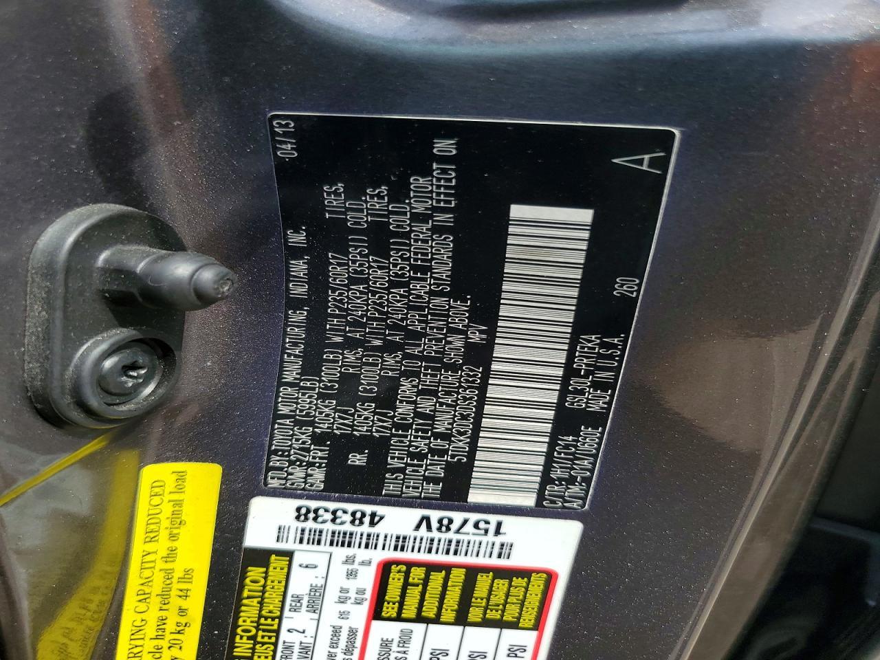 2013 Toyota Sienna Le 8-Passenger - zdjęcie 14