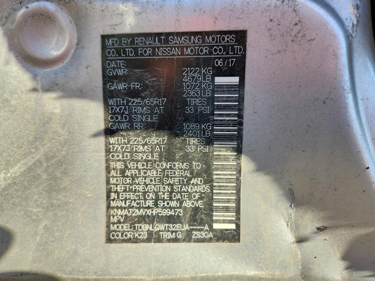 2017 Nissan Rogue Sv - zdjęcie 13