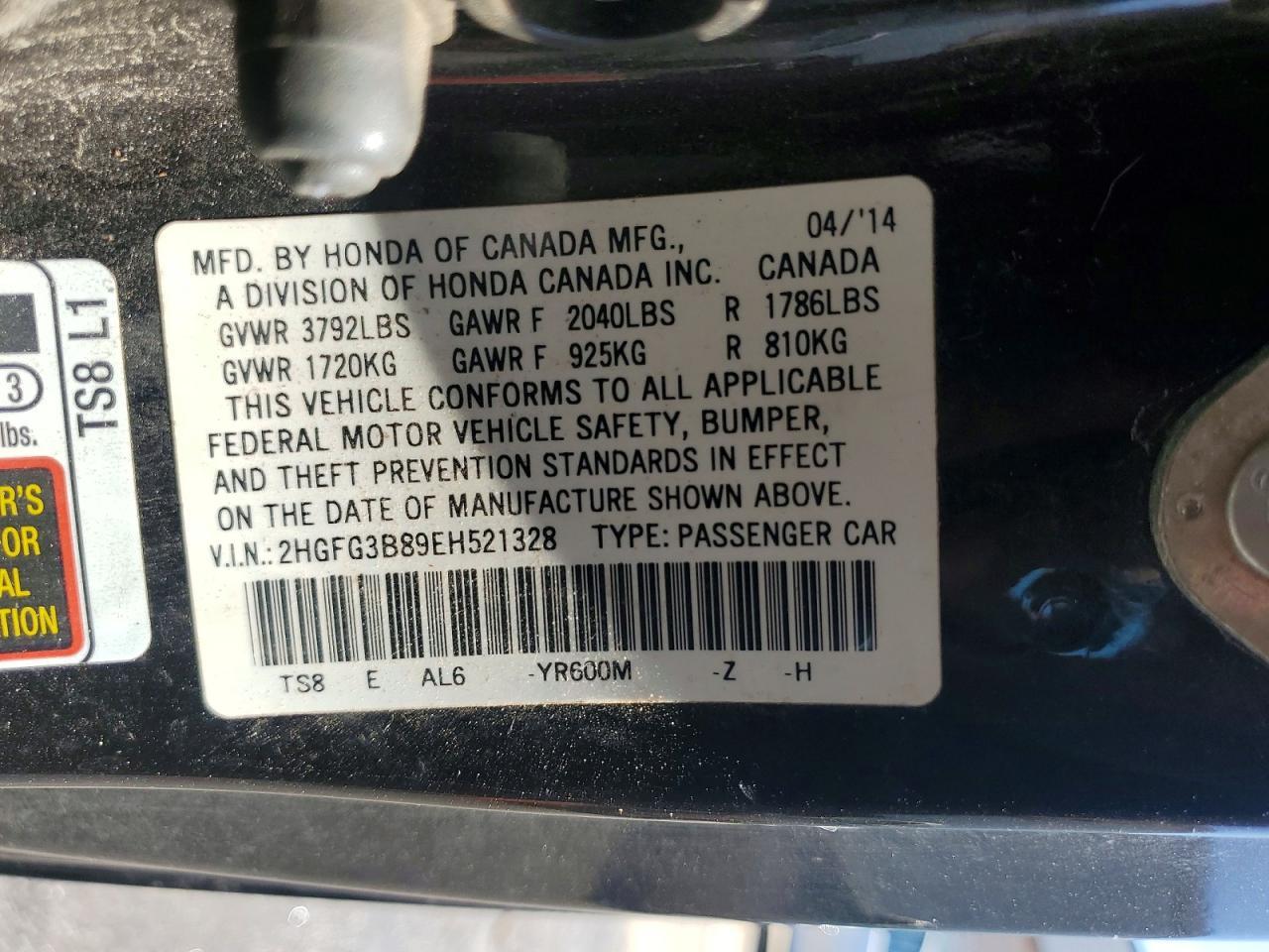 2014 Honda Civic Ex - zdjęcie 13