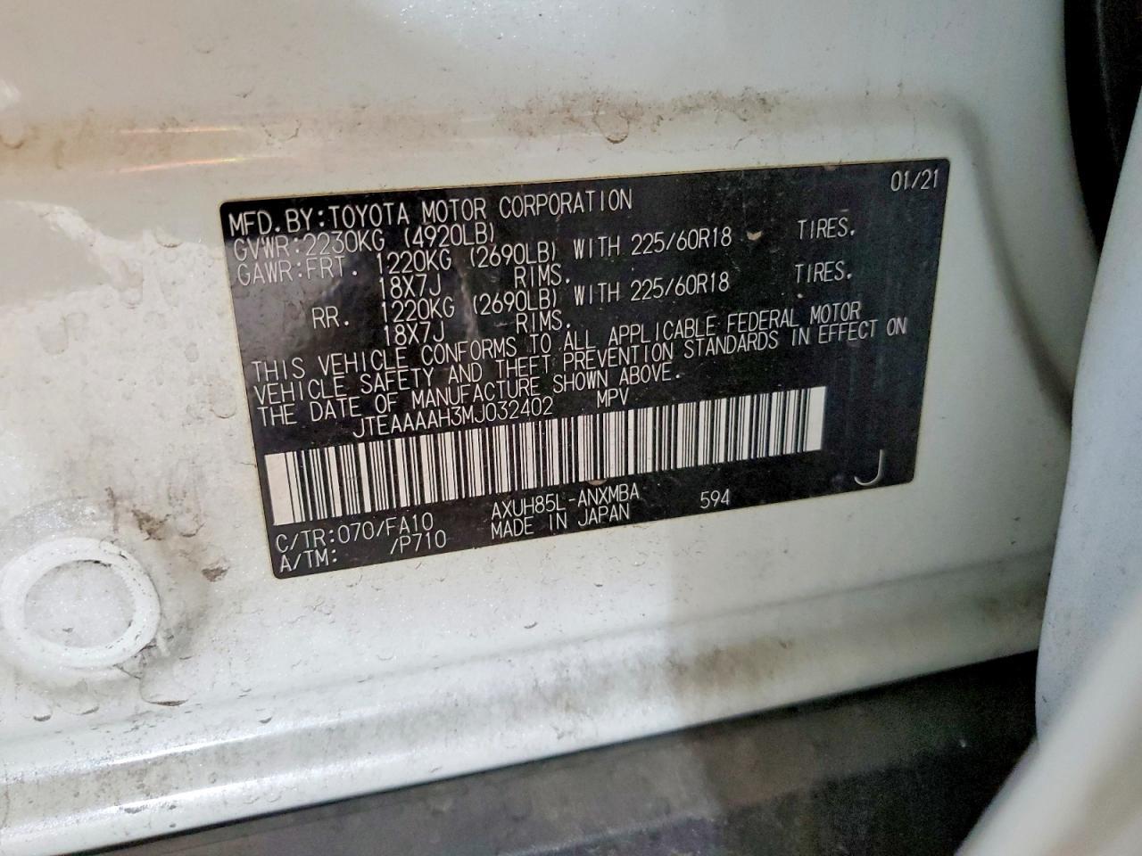 2021 Toyota Venza Le - zdjęcie 12